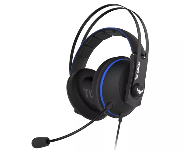 ASUS TUF Gaming H7 Laisvų rankų įranga Vielinis Su lankeliu Žaidimams Juoda, Mėlyna
