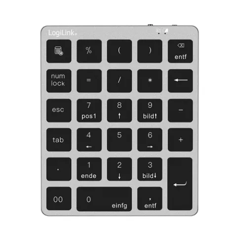 LogiLink ID0212 numeric keypad Laptop/PC Bluetooth Grey