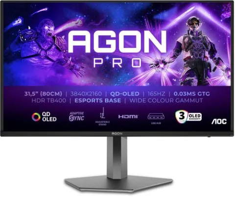 Monitor AGON by AOC PRO, 31.5", UHD, QD-OLED