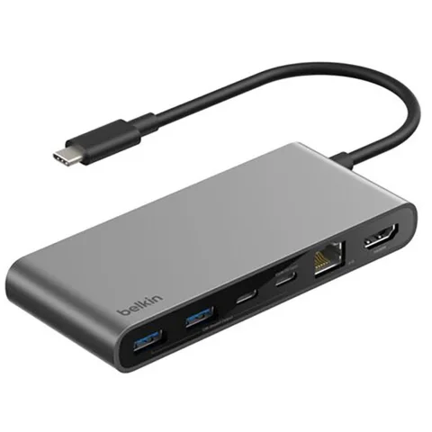 Belkin Hub USB-C vers 4x USB, 1x Ethernet, 1x HDMI, 1x carteSD