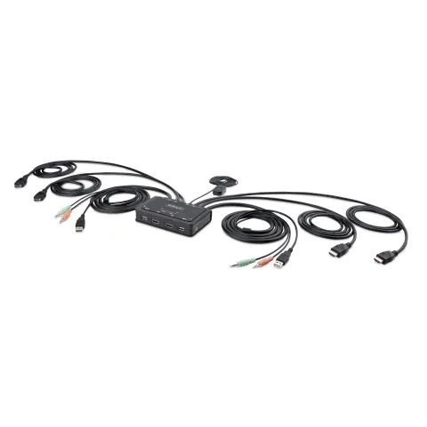 StarTech.com 2-Port Dual-Monitor HDMI Cable KVM Switch, 4K