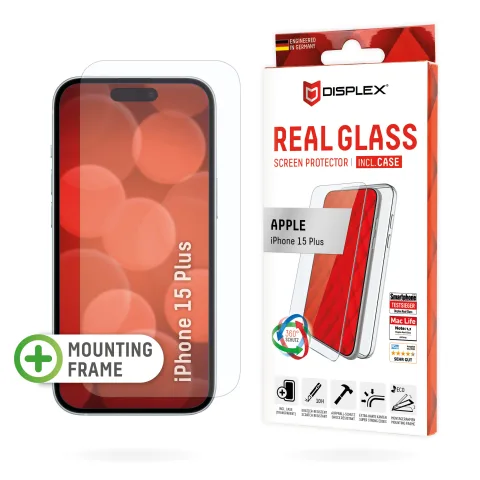 Screen Protector + Case for Apple iPhone 15 Plus, Eco Mounting Frame, scratch resistant