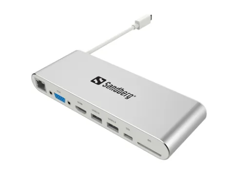 Sandberg USB-C Dock HDMI+VGA+LAN+USB+SD