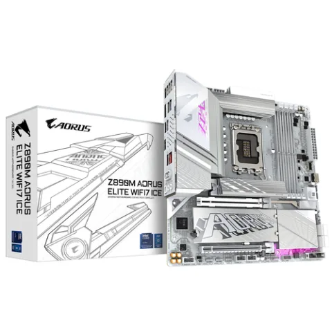 GIGABYTE Z890M AORUS ELITE WIFI7 ICE Motherboard - Supports