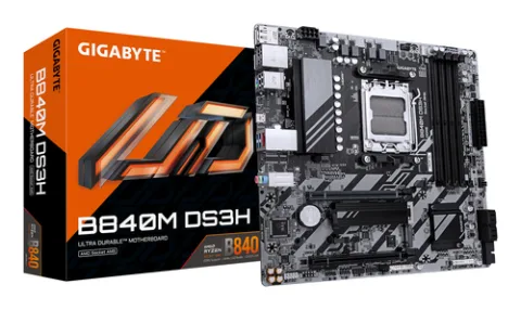 GIGABYTE B840M DS3H Motherboard - AMD Ryzen 9000 CPUs, 8+2+2