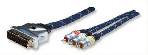 Manhattan SCART/Component, 4.5m 4,5 m SCART (21-pin) RCA Mėlyna