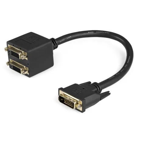 StarTech.com DVISPL1DD DVI kabelis 0,3 m DVI-D 2 x DVI-D Juoda