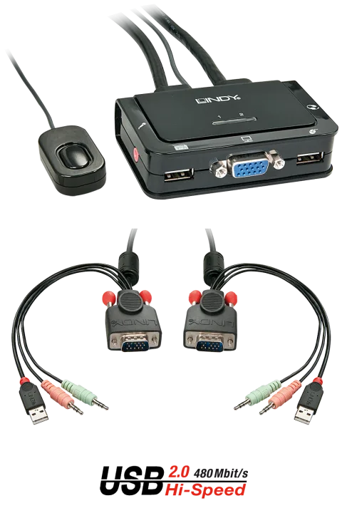 Lindy 42342 KVM jungiklis Juoda