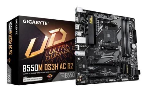GIGABYTE B550M DS3H AC R2 Motherboard - AMD Ryzen 5000 CPUs, 5+3