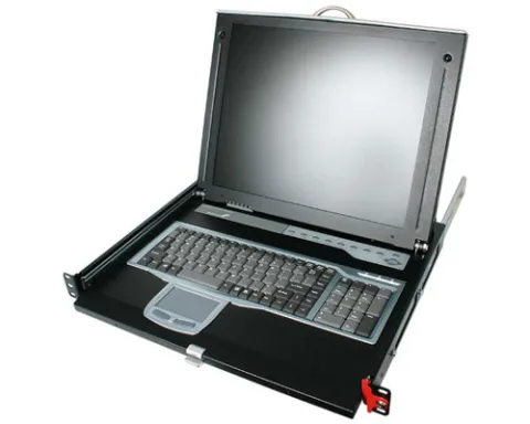 StarTech.com LCD KVM Rack Console KVM jungiklis Stovo montavimas Juoda