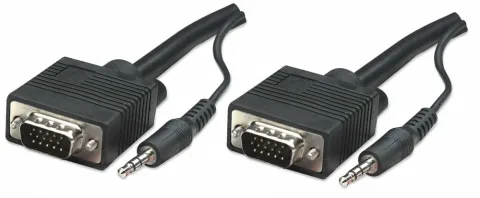 Manhattan 326681 vaizdo kabelio adapteris 20 m VGA (D-Sub) + 3.5mm Juoda
