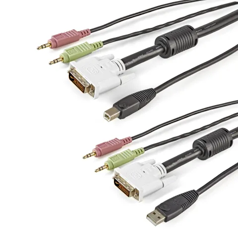 StarTech.com USBDVI4N1A6 KVM kabelis Juoda 1,8 m