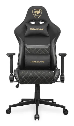 COUGAR Armor One V2 Gold F Gaming Chair, PVC/Fabric, Black
