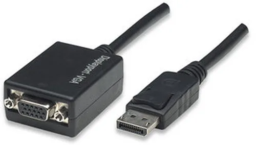 Manhattan 0.15m DisplayPort VGA Cable 0,15 m VGA (D-Sub) Juoda