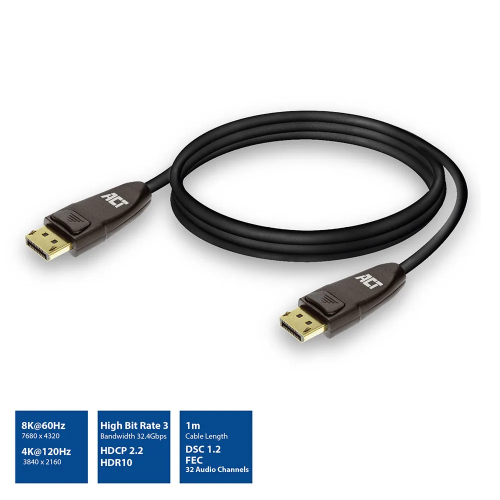 ACT AC4071 DisplayPort kabelis 1 m Juoda