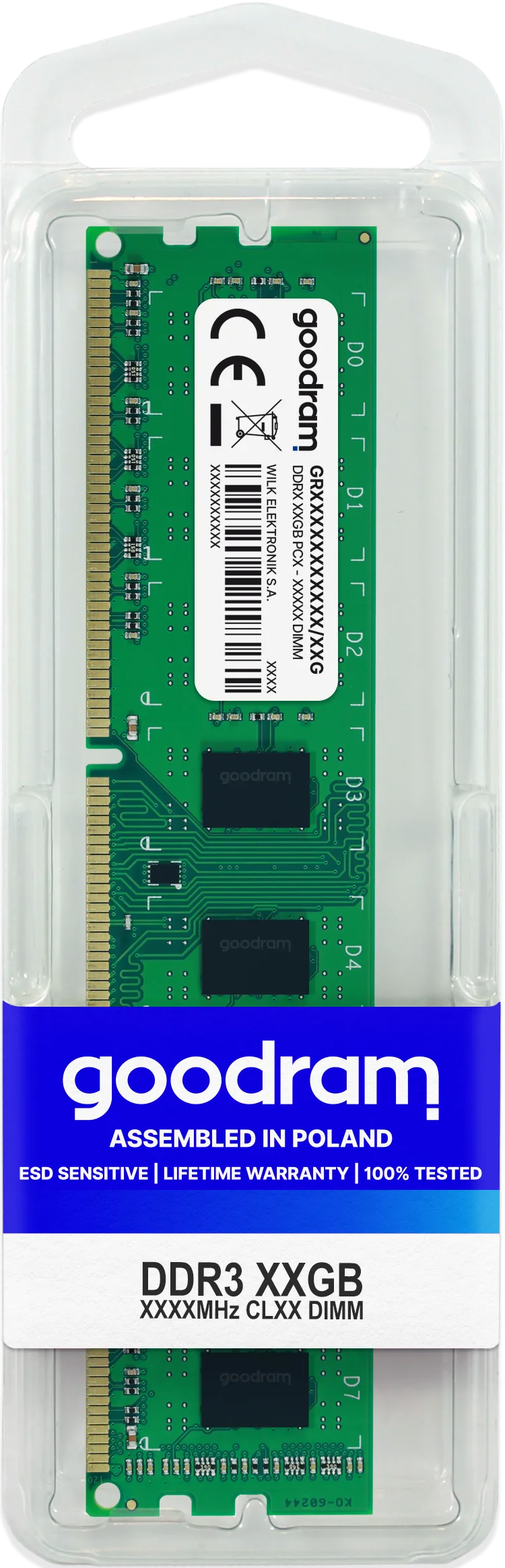 Goodram GR1333D364L9/8G atminties modulis 8 GB 1 x 8 GB DDR3 1333 MHz