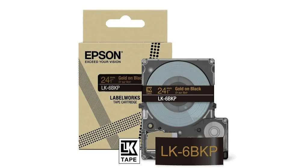 Epson LK-6BKP Juoda, Auksas
